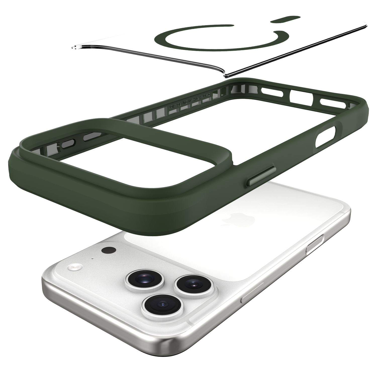 Buddi Hybrid iPhone 17 Pro Max Hoesje MagSafe Back Cover Transparant Groen afbeelding 10