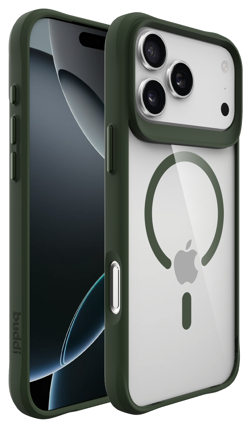 Buddi Hybrid Apple iPhone 17 Pro Max Hoesje MagSafe Back Cover Transparant Groen afbeelding 8