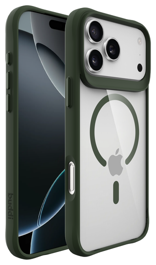Buddi Hybrid Apple iPhone 17 Pro Max Hoesje MagSafe Back Cover Transparant Groen afbeelding 8