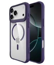 Buddi Hybrid Apple iPhone 17 Pro Max Hoesje MagSafe Back Cover Transparant Paars afbeelding