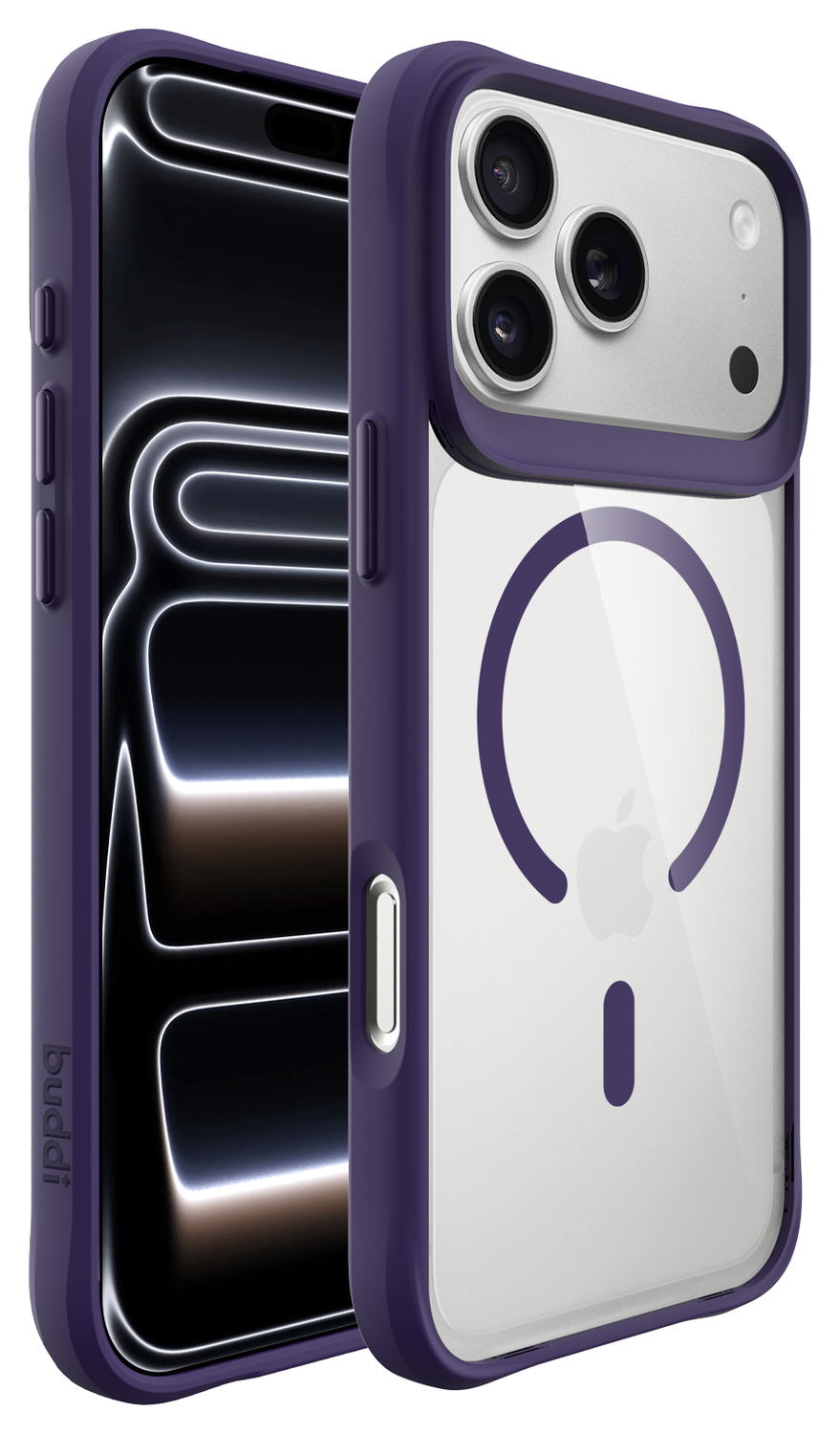 Buddi Hybrid iPhone 17 Pro Max Hoesje MagSafe Back Cover Transparant Paars afbeelding 8