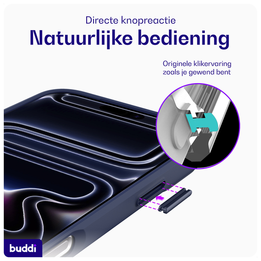 Buddi Hybrid iPhone 17 Pro Max Hoesje MagSafe Back Cover Matte Blauw afbeelding 4