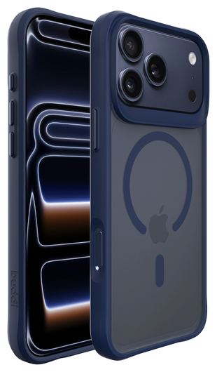 Buddi Hybrid iPhone 17 Pro Max Hoesje MagSafe Back Cover Matte Blauw afbeelding 9