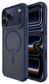 Buddi Hybrid iPhone 17 Pro Max Hoesje MagSafe Back Cover Matte Blauw afbeelding