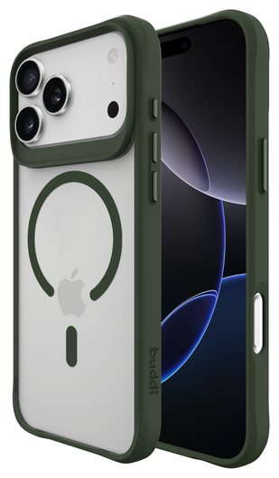 Buddi Hybrid Apple iPhone 17 Pro Max Hoesje MagSafe Back Cover Matte Groen afbeelding 1