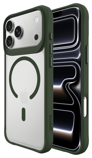Buddi Hybrid iPhone 17 Pro Max Hoesje MagSafe Back Cover Matte Groen afbeelding 1
