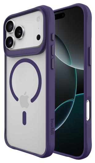 Buddi Hybrid Apple iPhone 17 Pro Max Hoesje MagSafe Back Cover Matte Paars afbeelding 1