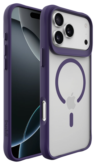 Buddi Hybrid Apple iPhone 17 Pro Max Hoesje MagSafe Back Cover Matte Paars afbeelding 8