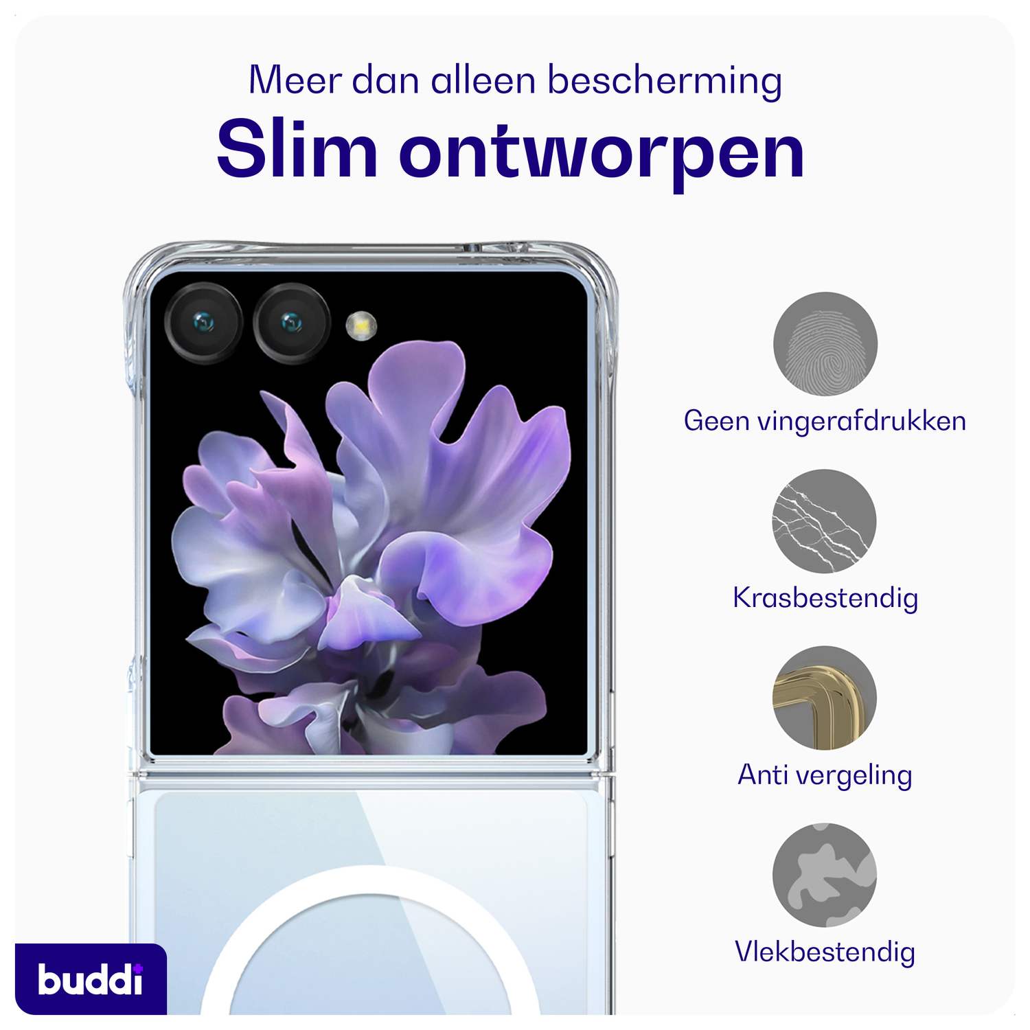 Buddi Core Samsung Galaxy Z Flip 7 Hoesje MagSafe Back Cover Transparant afbeelding 6