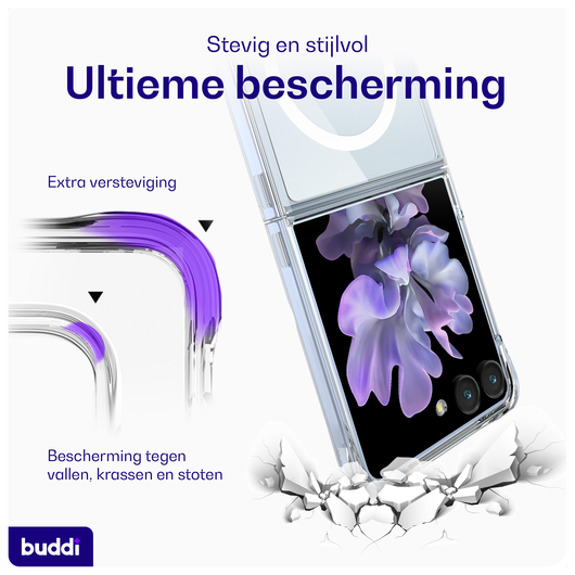 Buddi Core Samsung Galaxy Z Flip 7 Hoesje MagSafe Back Cover Transparant afbeelding 4
