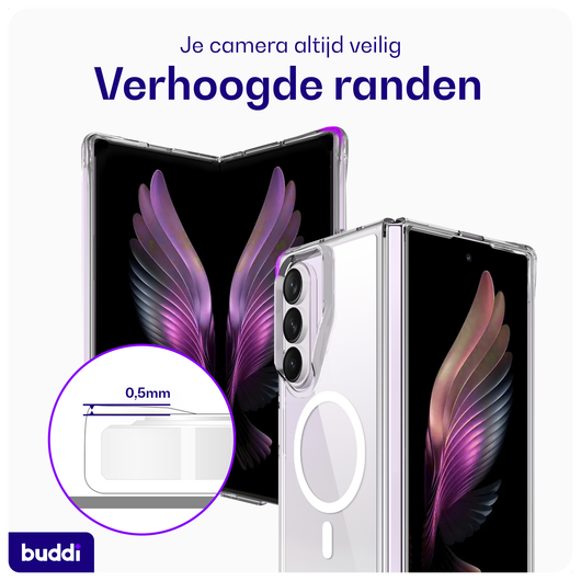 Buddi Core Samsung Galaxy Z Fold 7 Hoesje MagSafe Back Cover Transparant afbeelding 3