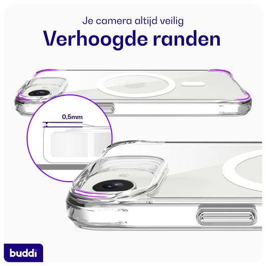 Buddi Core Apple iPhone 16e Hoesje MagSafe Back Cover Transparant afbeelding 3
