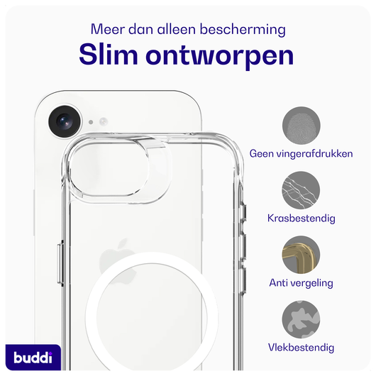 Buddi Core Apple iPhone 16e Hoesje MagSafe Back Cover Transparant afbeelding 5