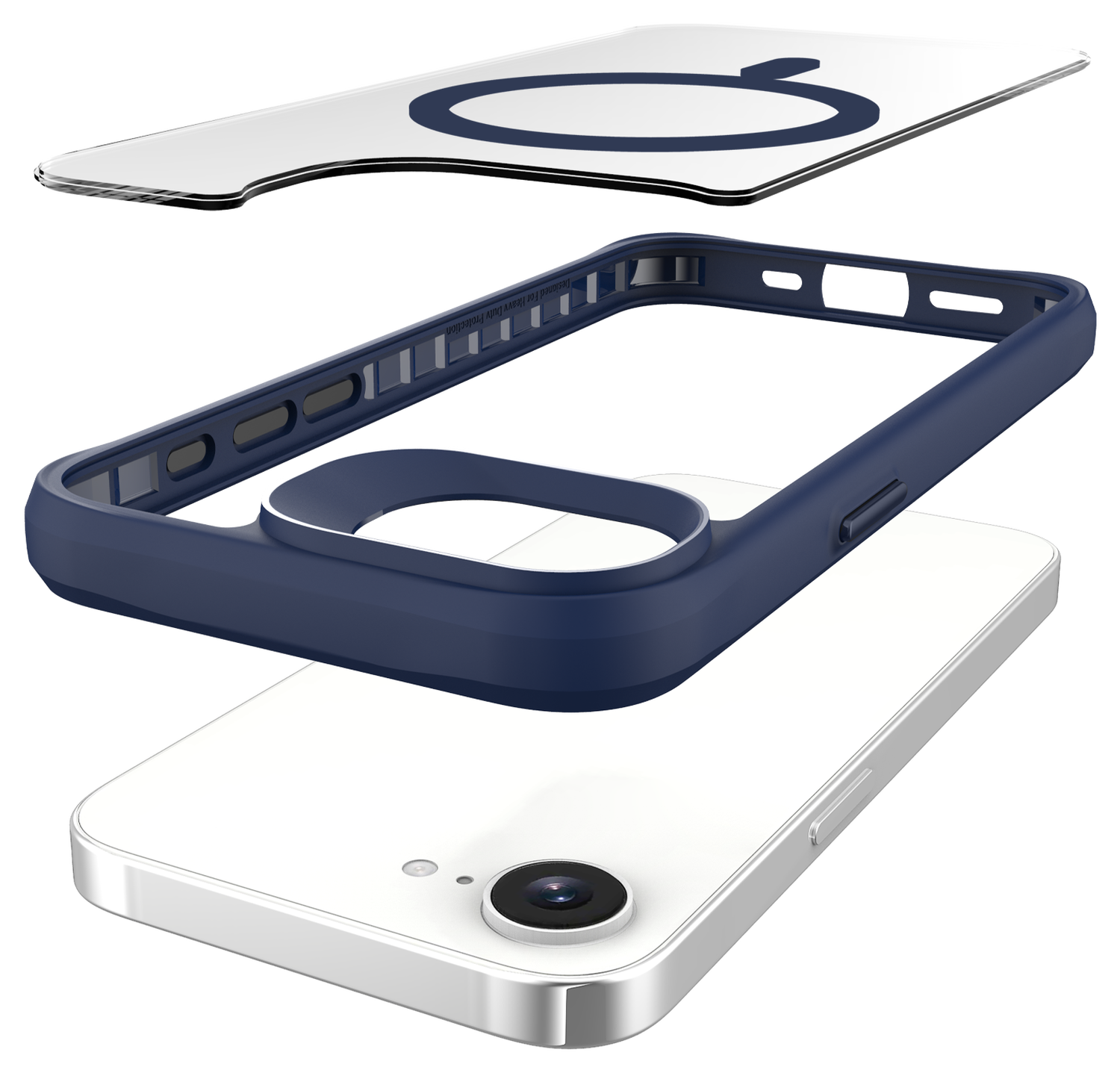 Buddi Hybrid Apple iPhone 16e Hoesje MagSafe Back Cover Transparant Blauw afbeelding 10
