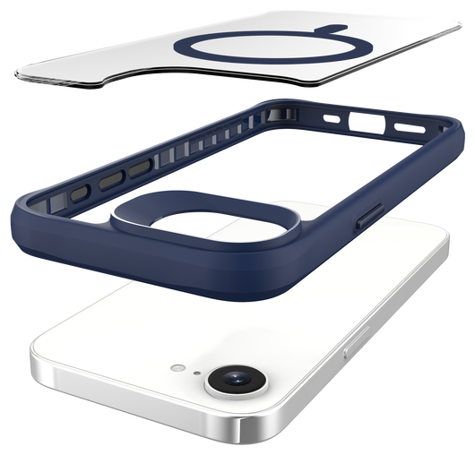Buddi Hybrid Apple iPhone 16e Hoesje MagSafe Back Cover Transparant Blauw afbeelding 10