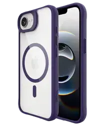 Buddi Hybrid Apple iPhone 16e Hoesje MagSafe Back Cover Transparant Paars afbeelding