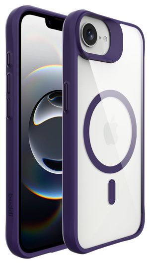 Buddi Hybrid Apple iPhone 16e Hoesje MagSafe Back Cover Transparant Paars afbeelding 8