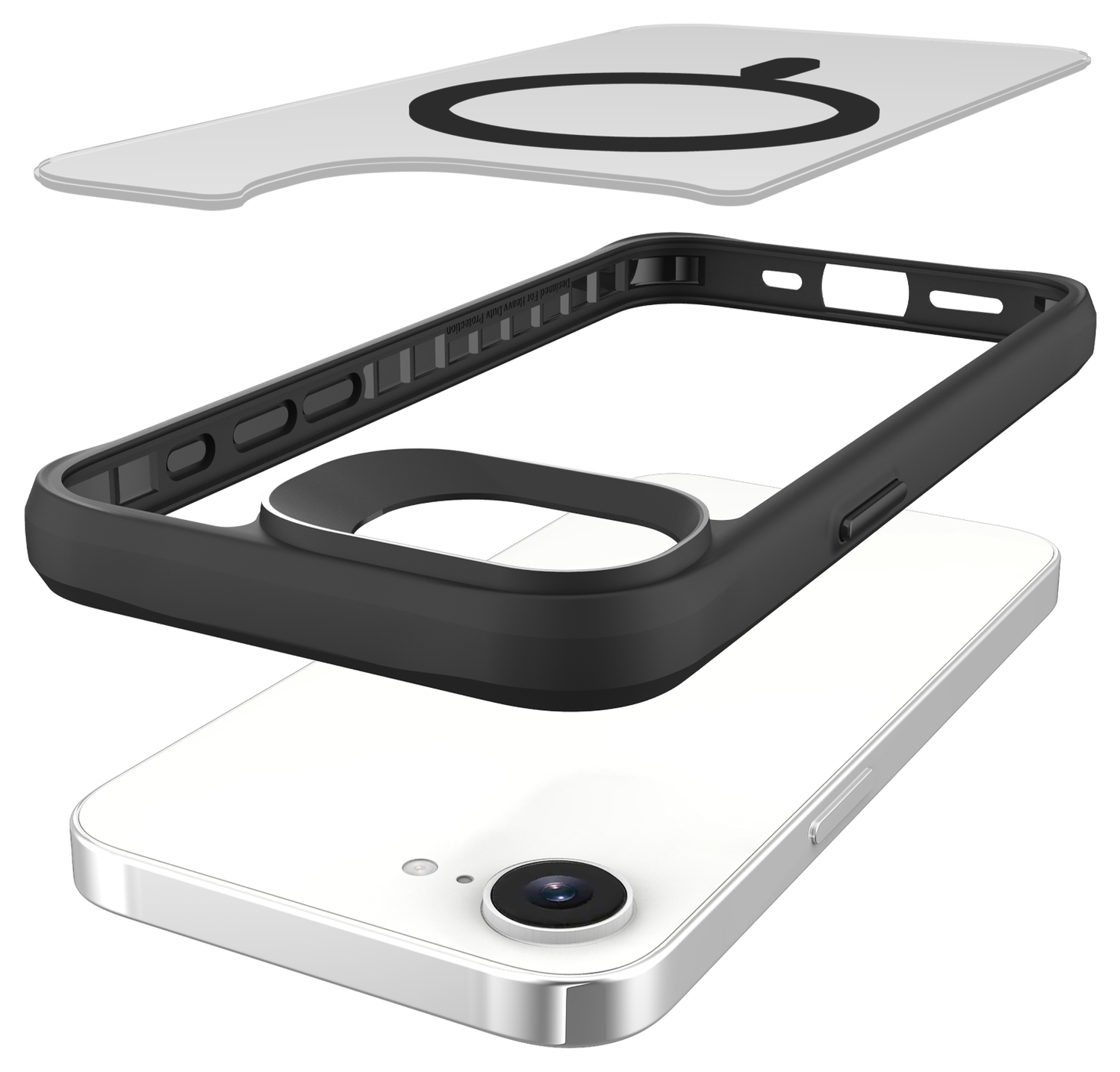 Buddi Hybrid Apple iPhone 16e Hoesje MagSafe Back Cover Matte Zwart afbeelding 10