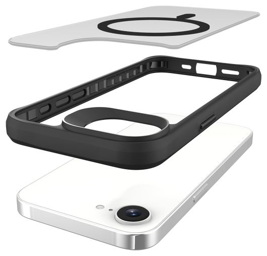 Buddi Hybrid Apple iPhone 16e Hoesje MagSafe Back Cover Matte Zwart afbeelding 10