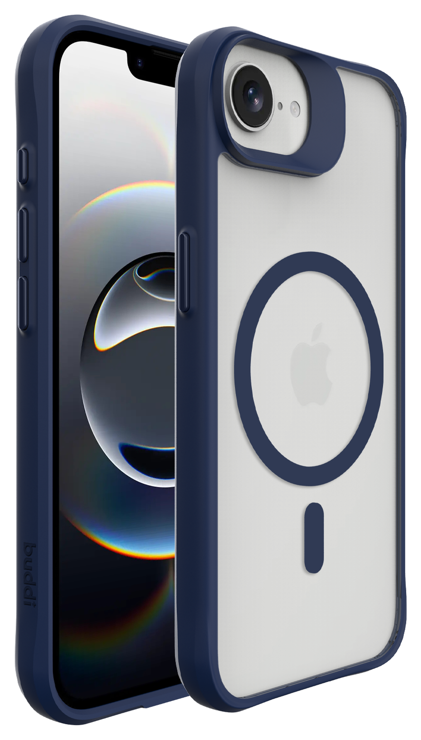 Buddi Hybrid Apple iPhone 16e Hoesje MagSafe Back Cover Matte Blauw afbeelding 8