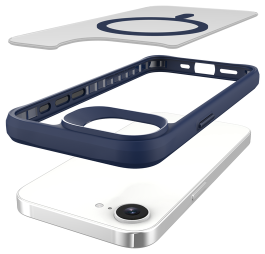 Buddi Hybrid Apple iPhone 16e Hoesje MagSafe Back Cover Matte Blauw afbeelding 10