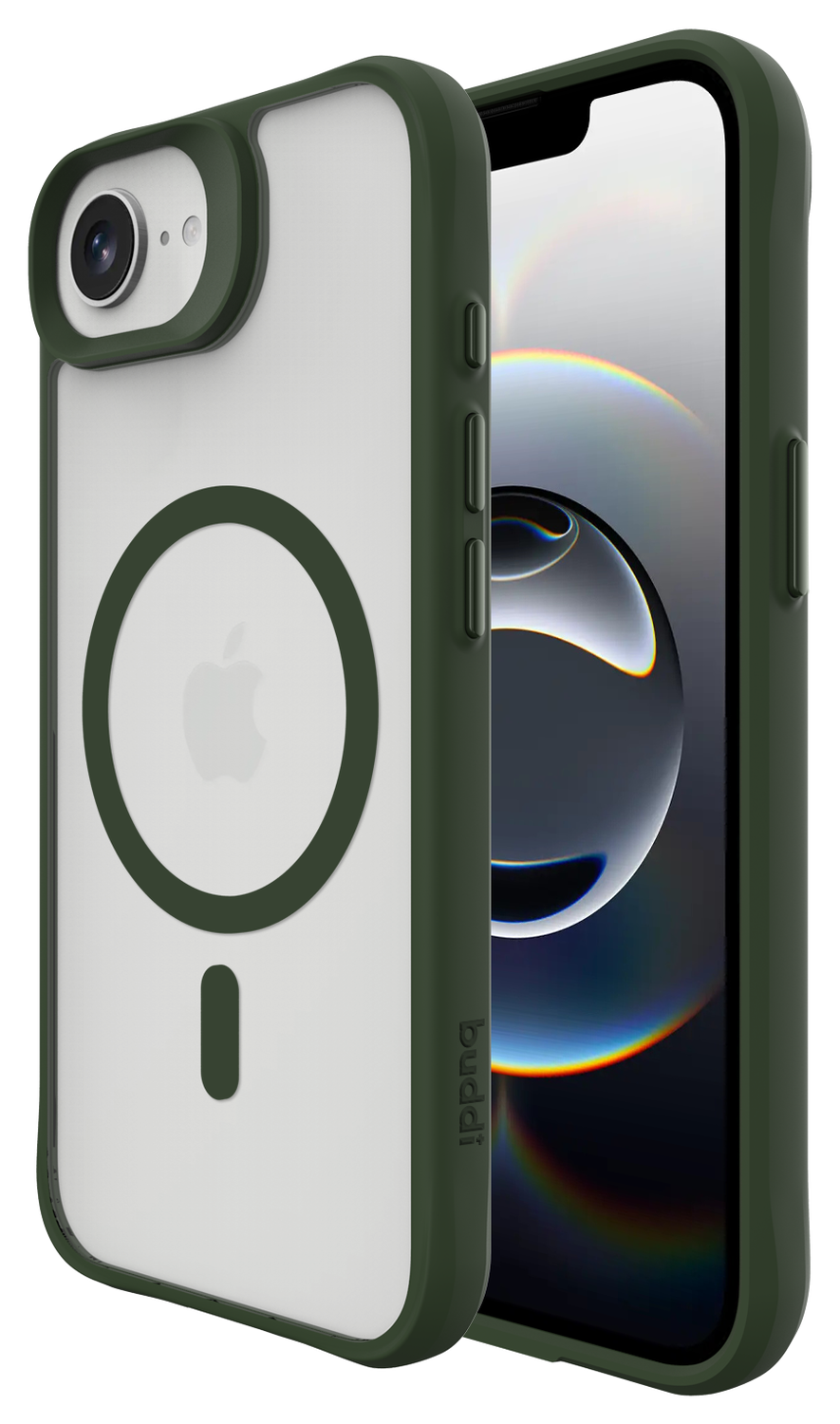 Buddi Hybrid Apple iPhone 16e Hoesje MagSafe Back Cover Matte Groen afbeelding 1