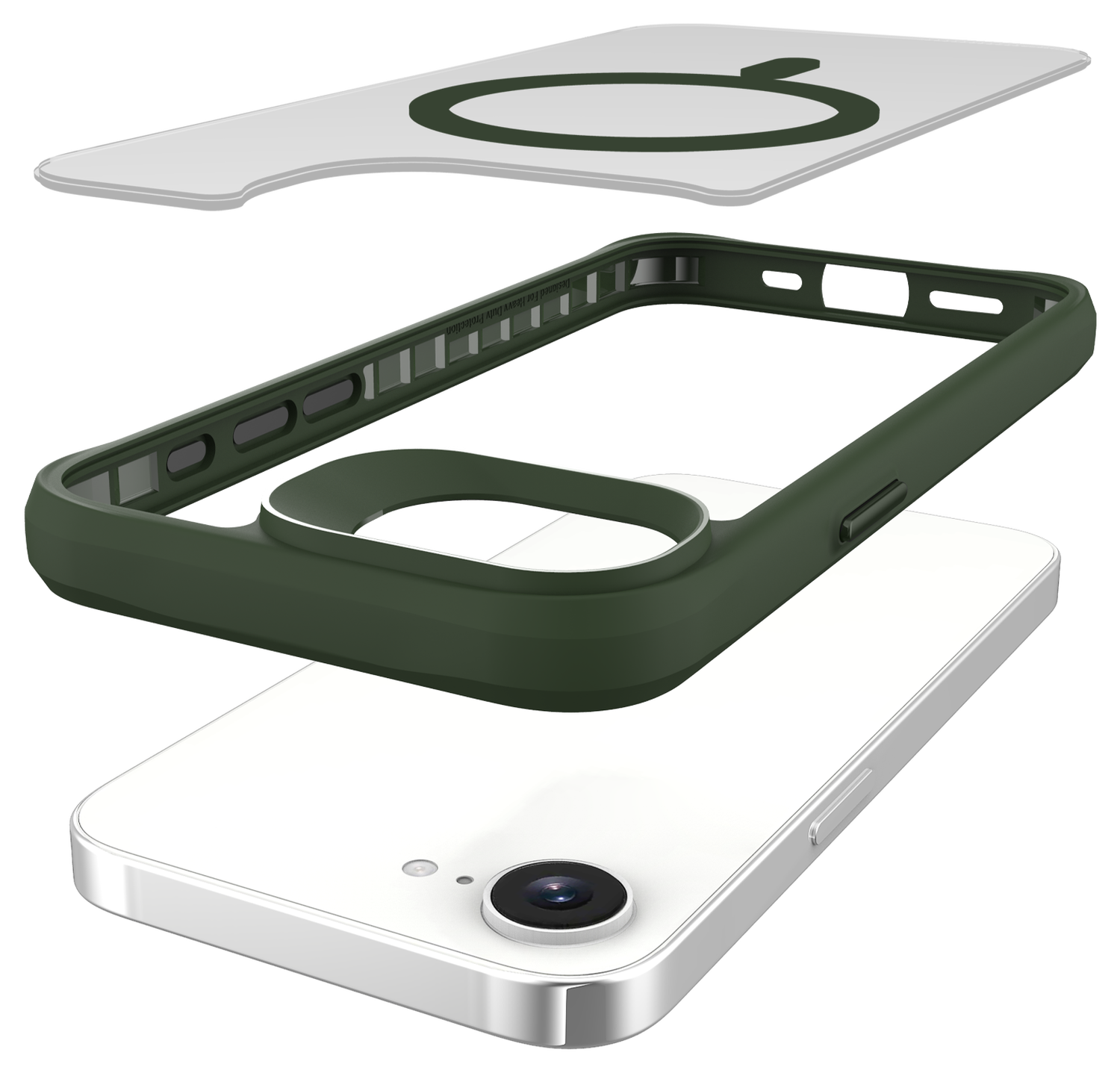 Buddi Hybrid Apple iPhone 16e Hoesje MagSafe Back Cover Matte Groen afbeelding 10