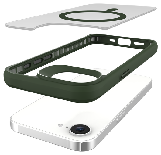 Buddi Hybrid Apple iPhone 16e Hoesje MagSafe Back Cover Matte Groen afbeelding 10