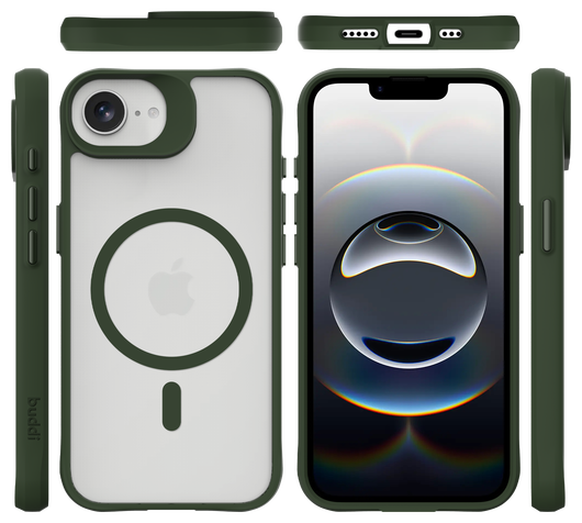 Buddi Hybrid Apple iPhone 16e Hoesje MagSafe Back Cover Matte Groen afbeelding 9