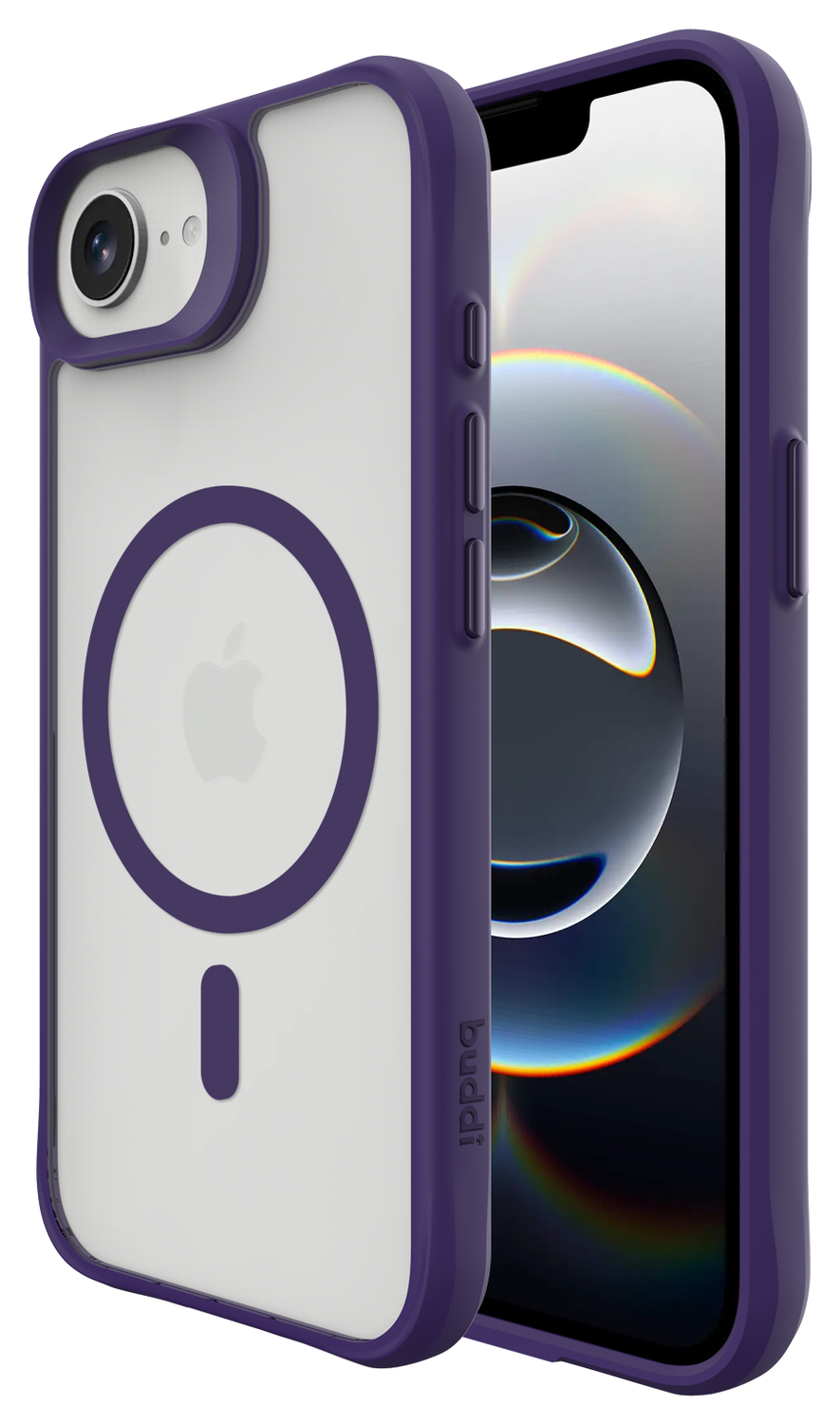 Buddi Hybrid Apple iPhone 16e Hoesje MagSafe Back Cover Matte Paars afbeelding 1