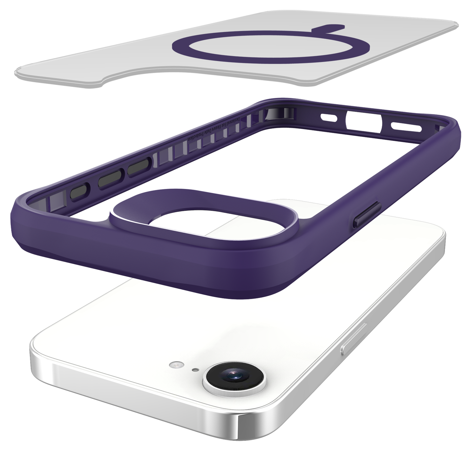 Buddi Hybrid Apple iPhone 16e Hoesje MagSafe Back Cover Matte Paars afbeelding 10