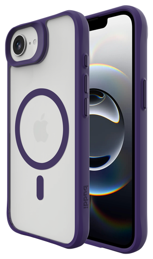 Buddi Hybrid Apple iPhone 16e Hoesje MagSafe Back Cover Matte Paars afbeelding 1