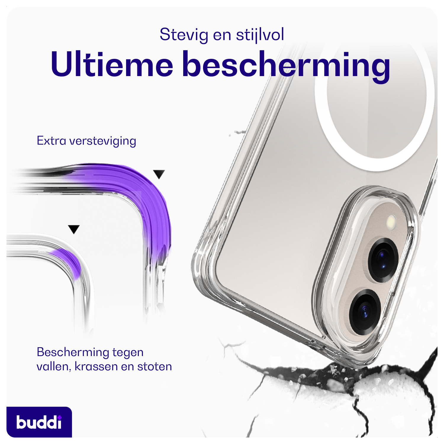Buddi Core Samsung Galaxy S25 Edge Hoesje MagSafe Back Cover Transparant afbeelding 2