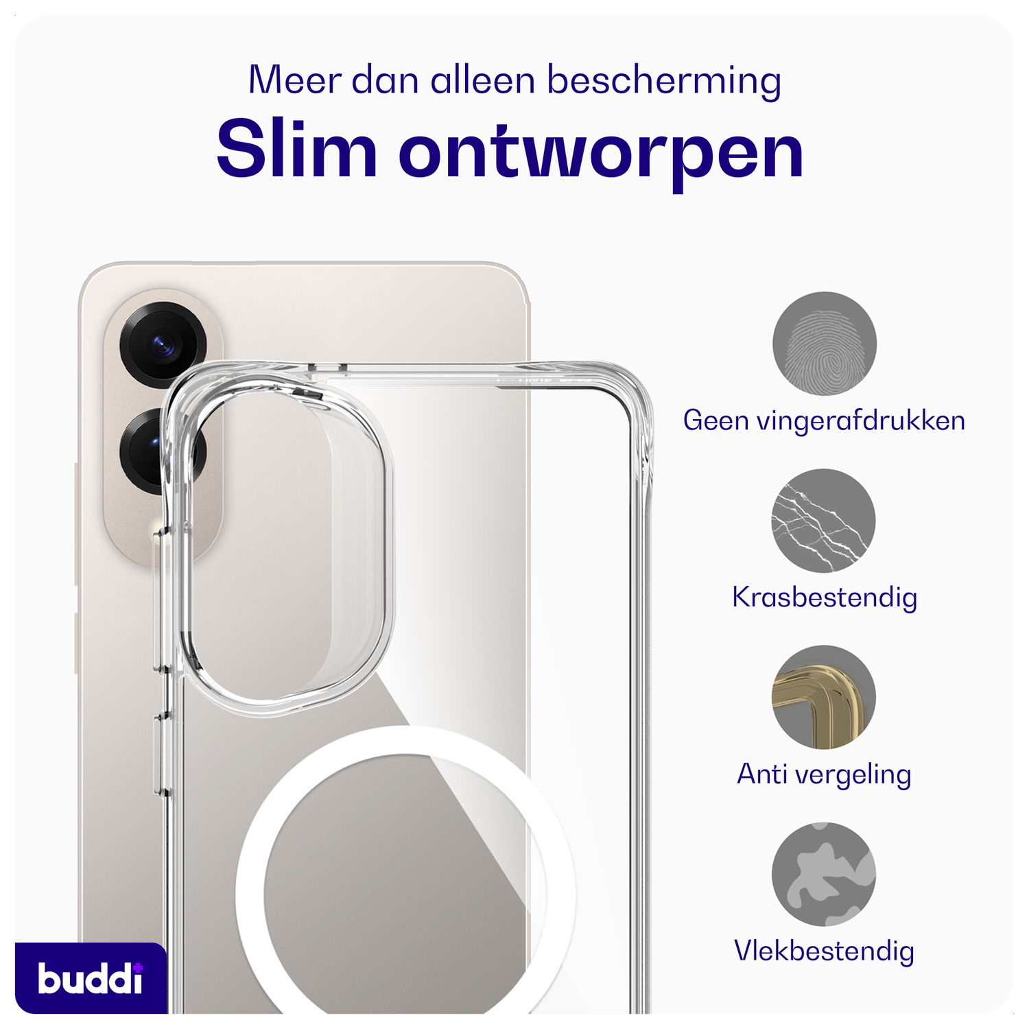 Buddi Core Samsung Galaxy S25 Edge Hoesje MagSafe Back Cover Transparant afbeelding 4