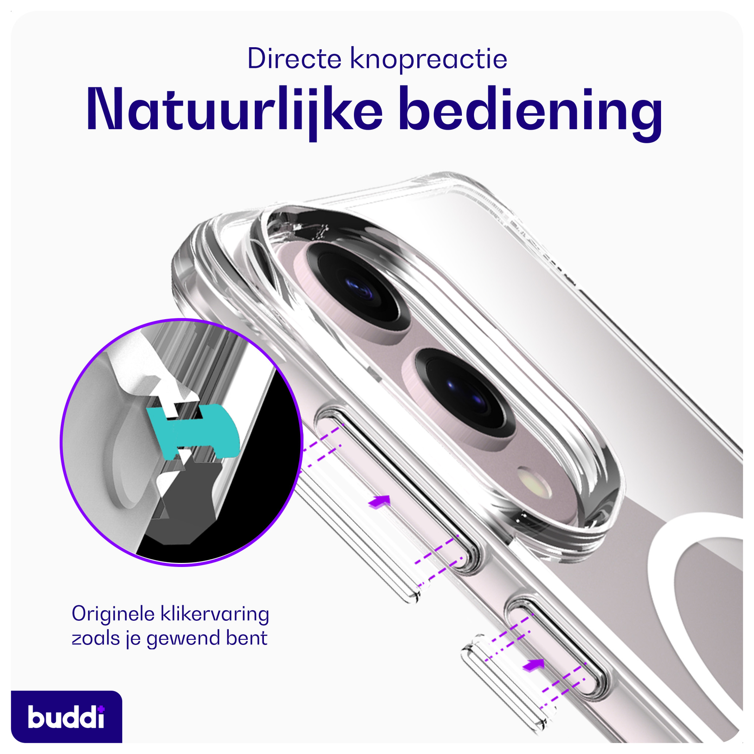Buddi Core Samsung Galaxy S25 Edge Hoesje MagSafe Back Cover Transparant afbeelding 5