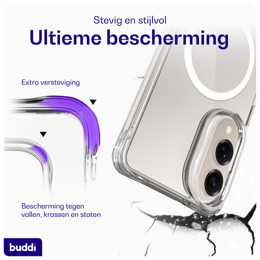 Buddi Core Samsung Galaxy S25 Edge Hoesje MagSafe Back Cover Transparant afbeelding 2