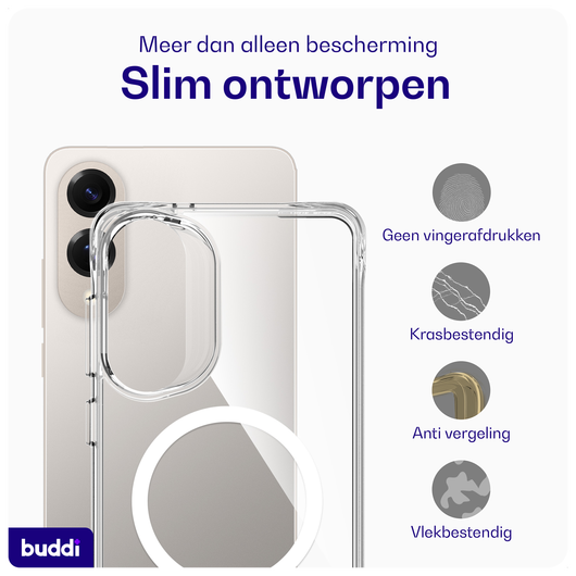 Buddi Core Samsung Galaxy S25 Edge Hoesje MagSafe Back Cover Transparant afbeelding 4