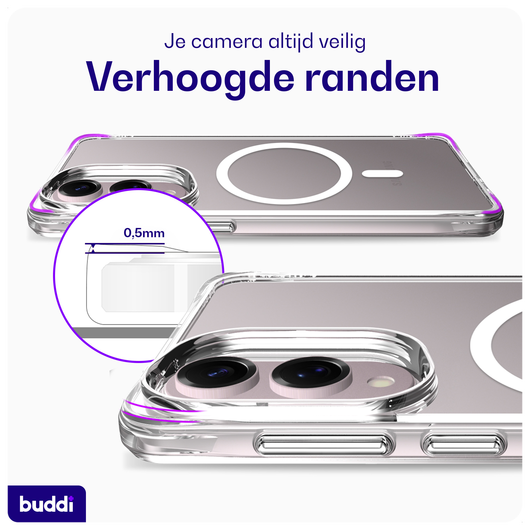 Buddi Core Samsung Galaxy S25 Edge Hoesje MagSafe Back Cover Transparant afbeelding 6