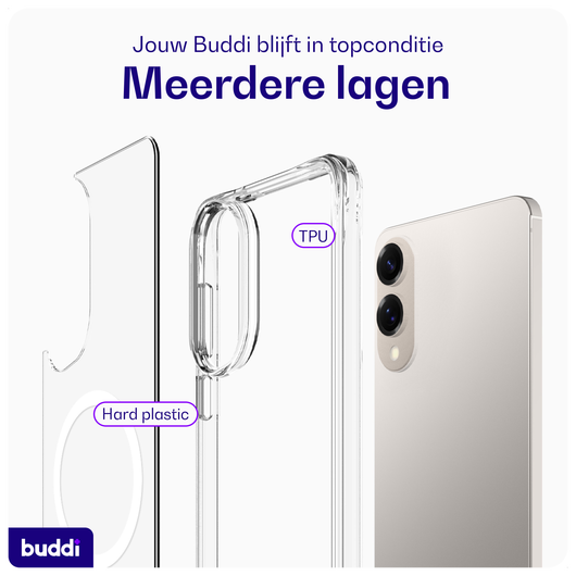 Buddi Core Samsung Galaxy S25 Edge Hoesje MagSafe Back Cover Transparant afbeelding 7