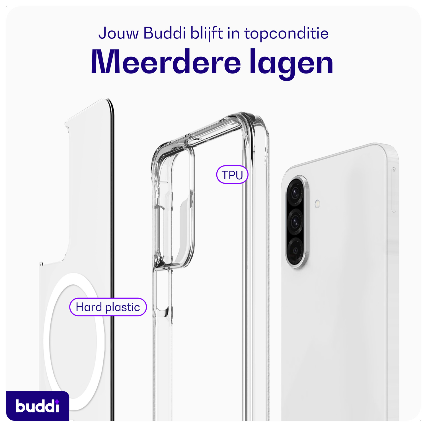 Buddi Core Samsung Galaxy A16 / A26 Hoesje MagSafe Back Cover Transparant afbeelding 7