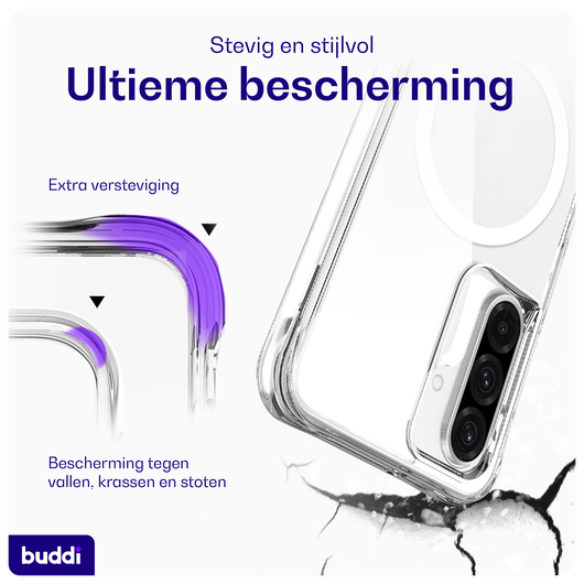 Buddi Core Samsung Galaxy A16 / A26 Hoesje MagSafe Back Cover Transparant afbeelding 2