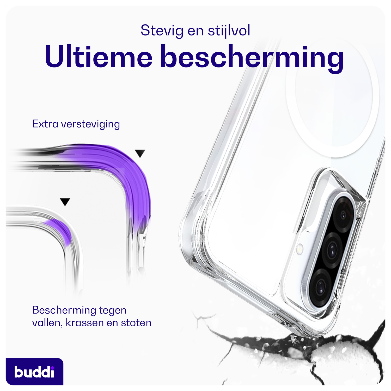 Buddi Core Samsung Galaxy A56 / A36 Hoesje MagSafe Back Cover Transparant afbeelding 2