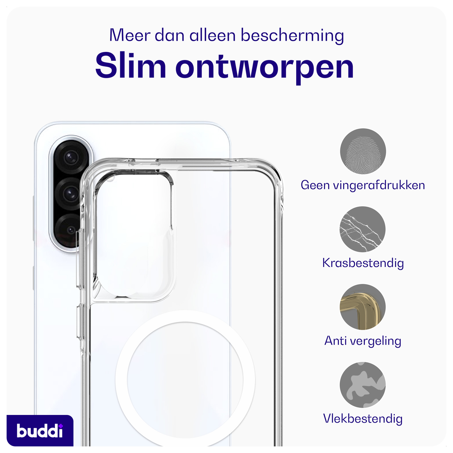 Buddi Core Samsung Galaxy A56 / A36 Hoesje MagSafe Back Cover Transparant afbeelding 4