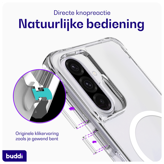 Buddi Core Samsung Galaxy A56 / A36 Hoesje MagSafe Back Cover Transparant afbeelding 5