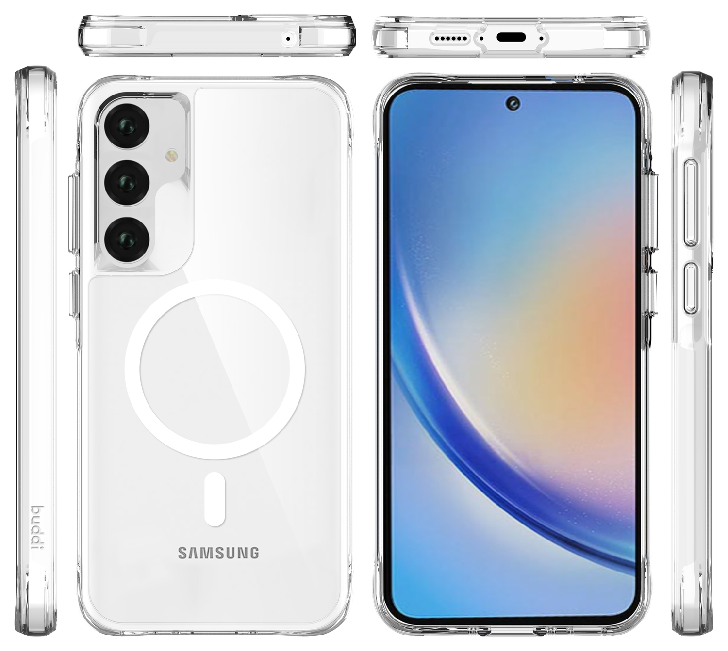 Buddi Core Samsung Galaxy A55 Hoesje MagSafe Back Cover Transparant afbeelding 10