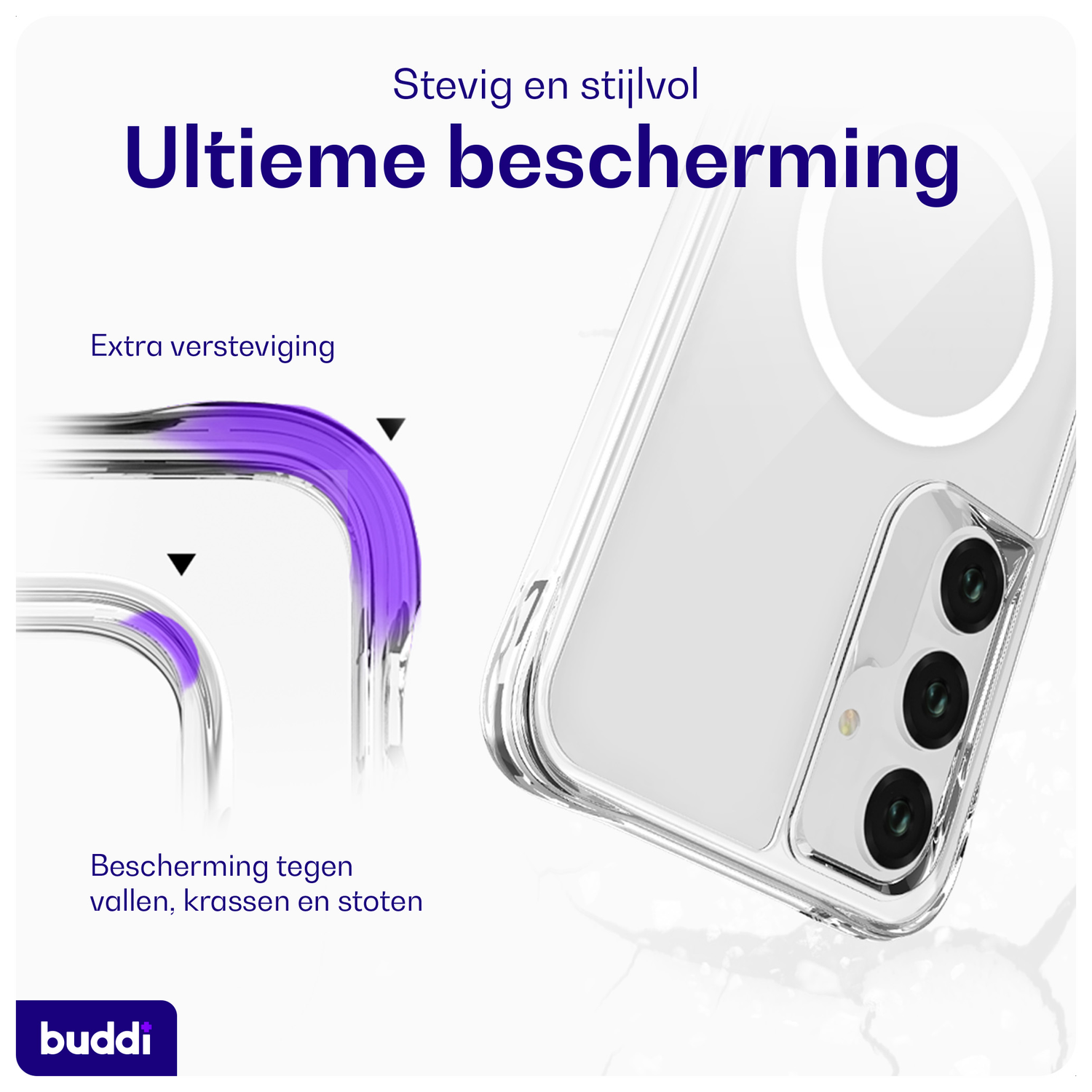 Buddi Core Samsung Galaxy A55 Hoesje MagSafe Back Cover Transparant afbeelding 2