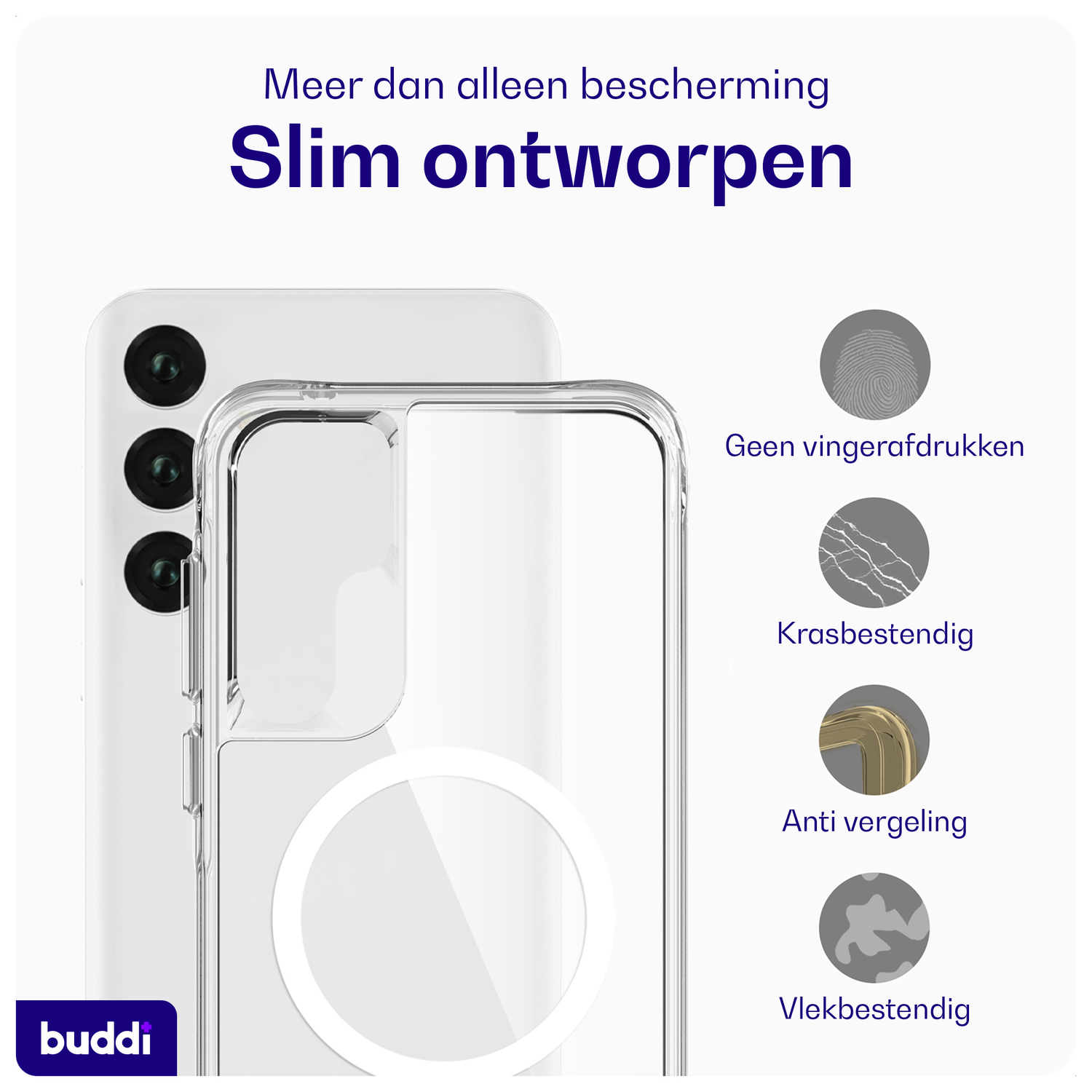 Buddi Core Samsung Galaxy A55 Hoesje MagSafe Back Cover Transparant afbeelding 4