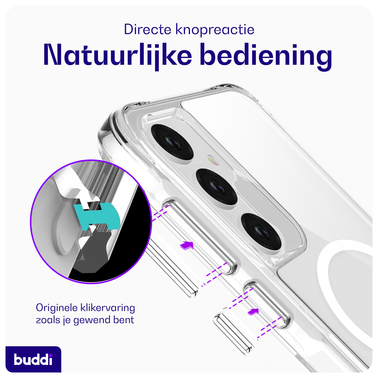 Buddi Core Samsung Galaxy A55 Hoesje MagSafe Back Cover Transparant afbeelding 5