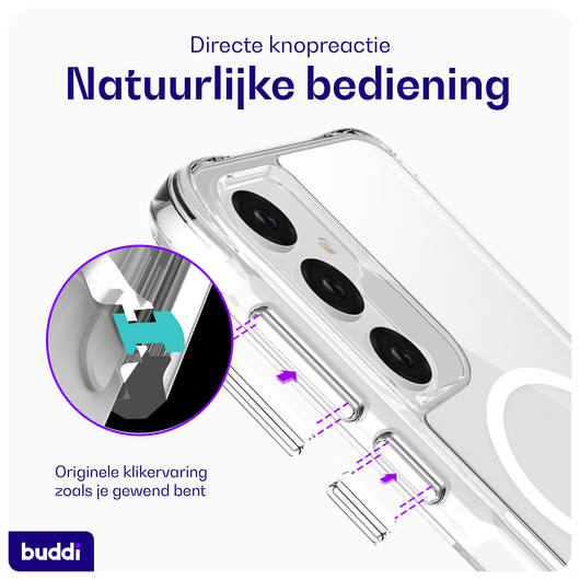 Buddi Core Samsung Galaxy A55 Hoesje MagSafe Back Cover Transparant afbeelding 5