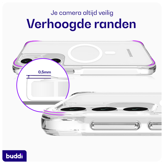 Buddi Core Samsung Galaxy A55 Hoesje MagSafe Back Cover Transparant afbeelding 6